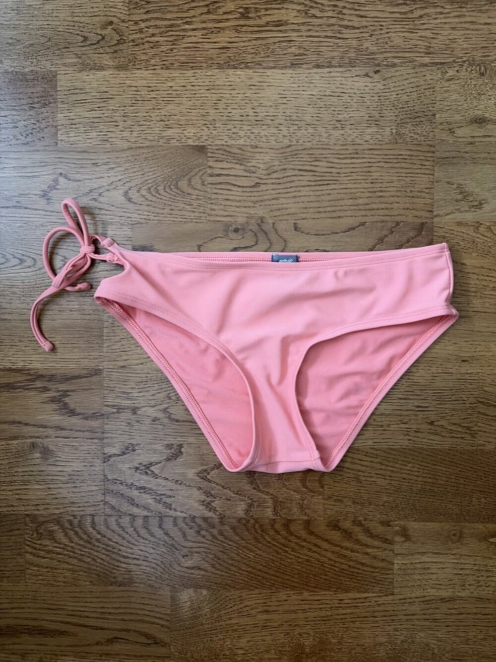 Aerie Bikini Bottom Swim Coral Pink XS Classic Side Tie Cutout Full Coverage Low